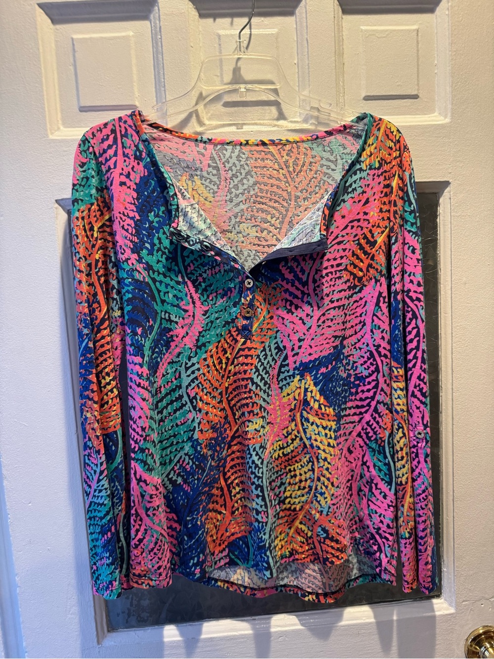 Lilly Pulitzer Vibrant Multicolor Long-Sleeve Top